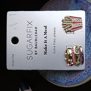 Sugarfix By BaubleBar Burger and Fries Make It A Meal Earrings